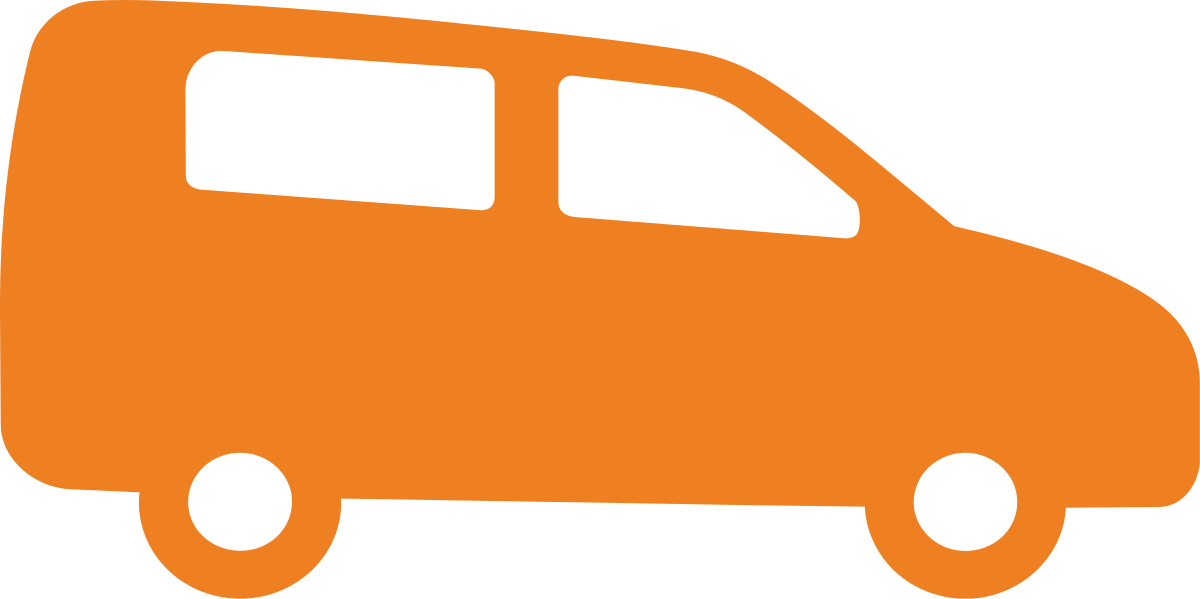 rollmobil Fahrzeug Icon orange